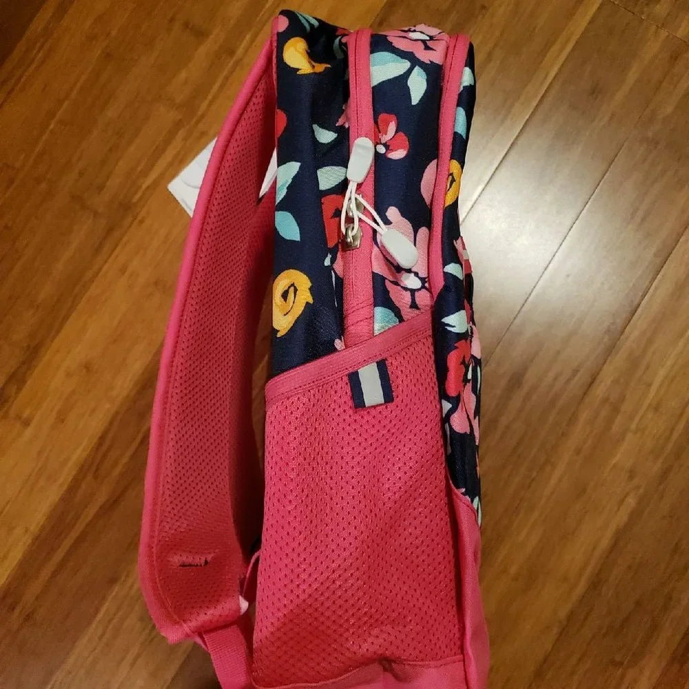 Pink and floral backpack